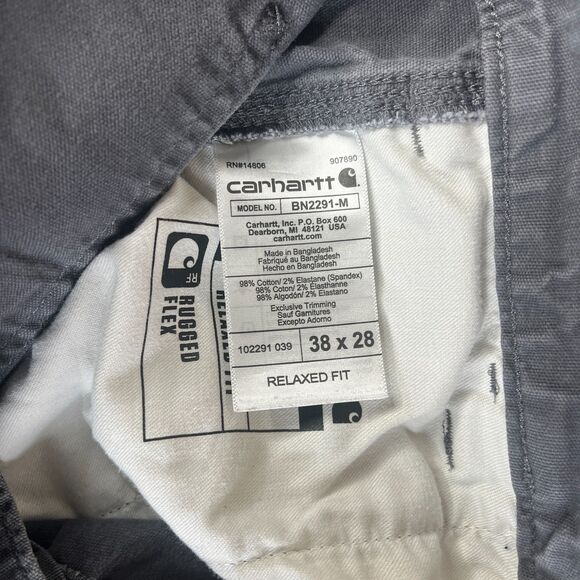 Carhartt Carpenter Pants Mens 38x28 Relaxed Fit 102291  039 Gray Paint Splatter - Picture 5 of 12